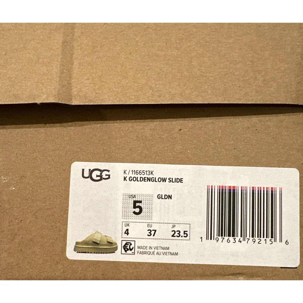 UGG Big Kids Size 5/ EU 37 Golden Glow Platform Sandals Golden Apple